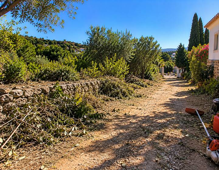 Caminho rural algarvio entre jardins limpos