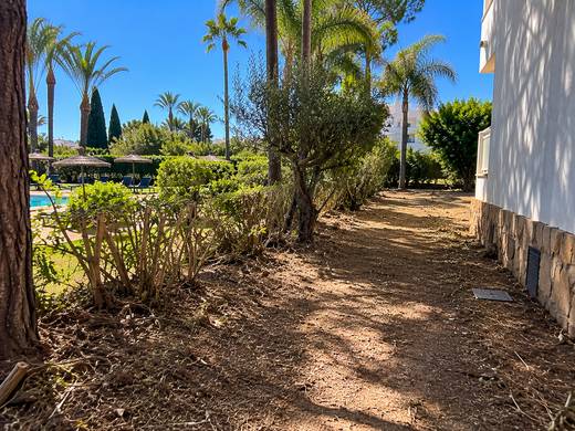 Trilho junto a piscina numa propriedade algarvia após limpeza